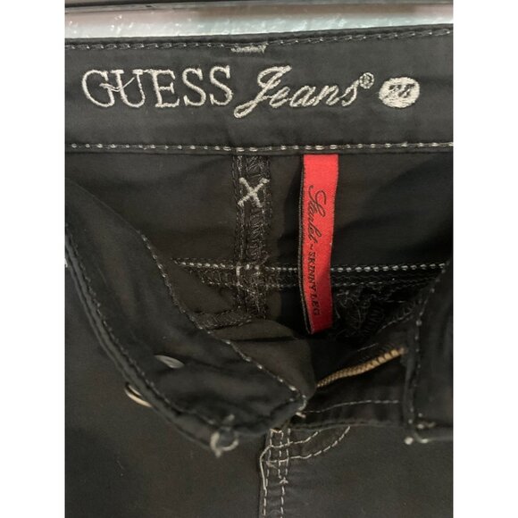 Vintage Y2K Guess Starlet Low Rise Skinny Jeans Grunge 90's Unique Black Jean - Picture 4 of 9